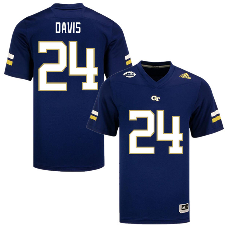 Men-Youth #24 Trent Davis Georgia Tech Yellow Jackets 2023 College Football Jerseys Stitched-Navy